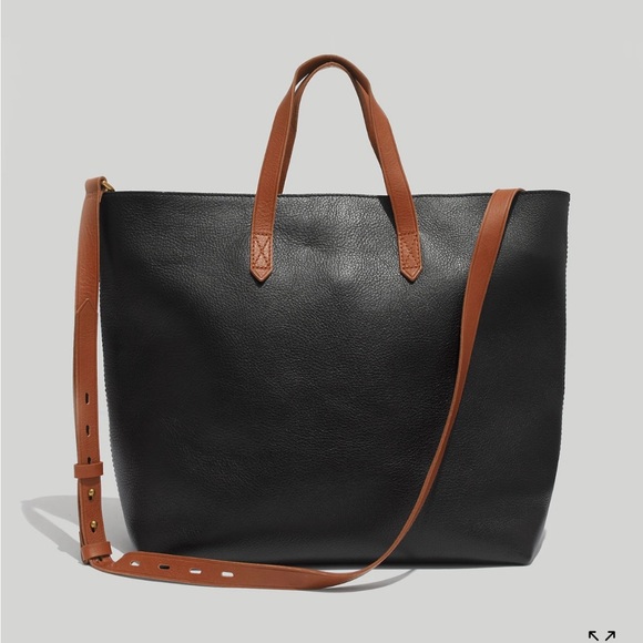 Madewell Black and Tan Tote Bag - Picture 1 of 5
